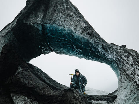 A truly surreal ice formation on Sólheimajökull