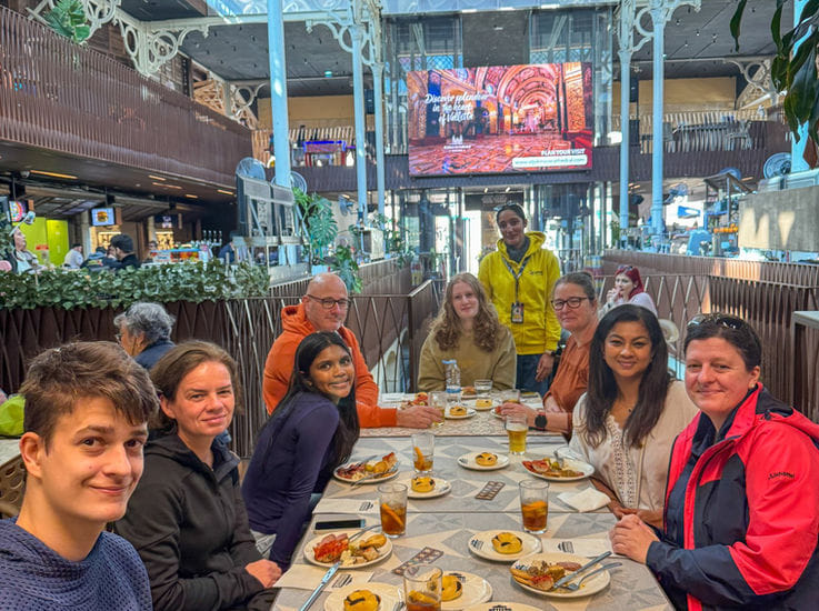 Indulging in authentic Maltese food and drink at several stops along the tour