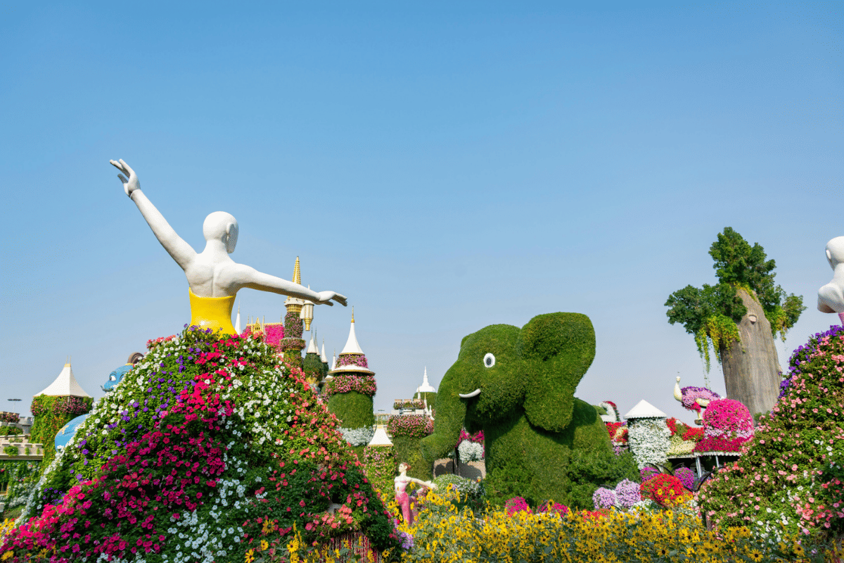 Floral installations at the Dubai Miracle Garden