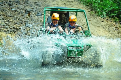 Dune buggy and Party Boat