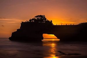 Bali World Heritage Sites with Sunset in Tanah Lot Temple