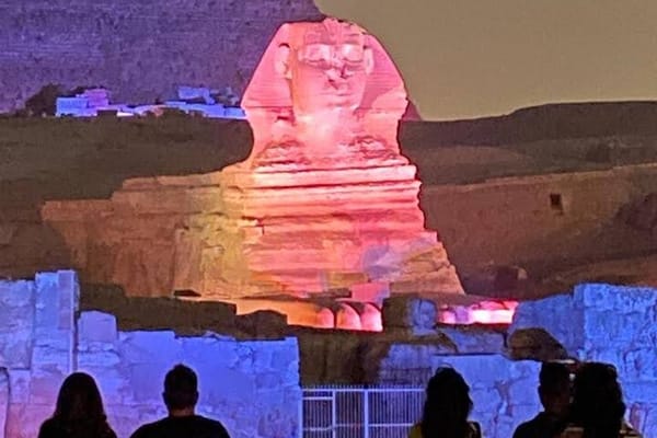 Giza Pyramids at night Sound and Light Show With Dinner