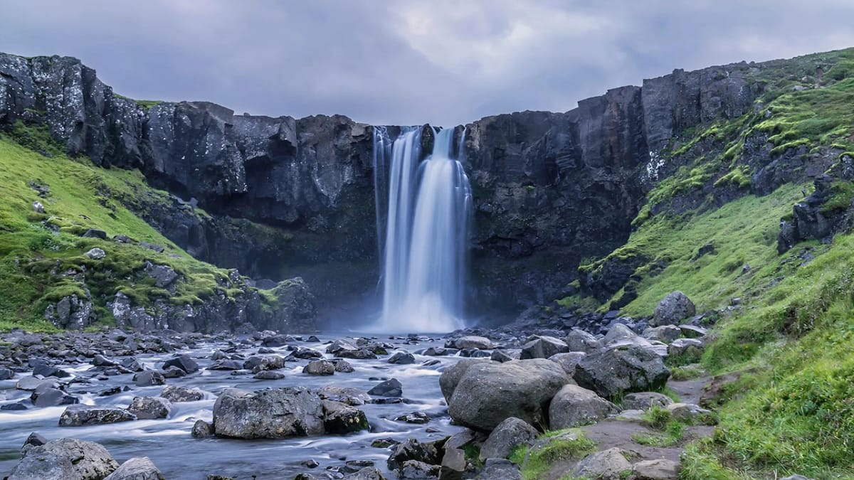 Nature’s power on full display at the unforgettable Rjúkandi Waterfall