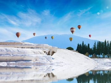 Hot Air Balloon Tour Over Pamukkale's Travertine Terraces