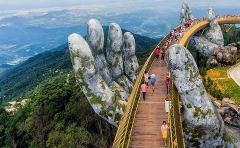 Hue City To Hoi An By Private Car via Hai Van Pass, Golden Bridge