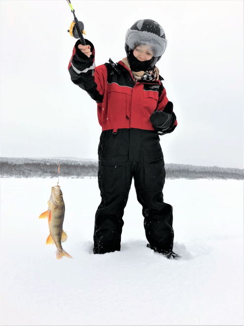 Fisherman's Luck by snowmobile