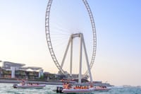 Gaze up at the colossal Ain Dubai from the water as your Dubai Speedboat tour zips past the world's tallest observation wheel!
