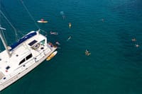 Sail into a breath-taking Pacific sunset aboard your private catamaran in Costa Rica, where Pura Vida meets golden hour perfection.