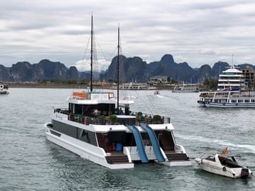 THE HALONG CATAMARAN - Premium Day Cruise on Bay with Water Slide