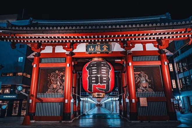Asakusa Night Evening Walking Tour with English-Speaking Guide