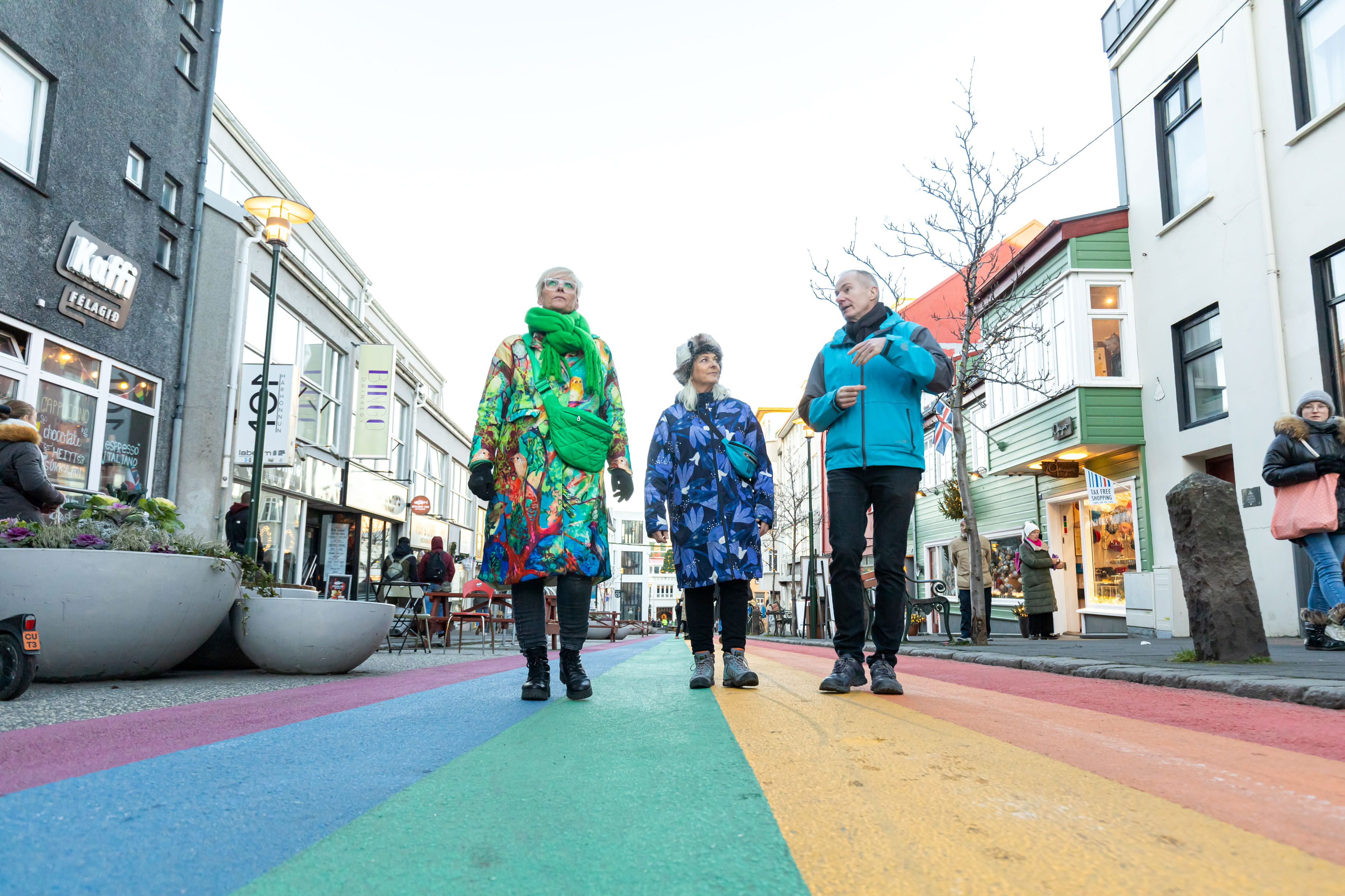 A Guide from Your Friend in Reykjavik walking down the Rainbow Street, explaining it´s origins to Guests.