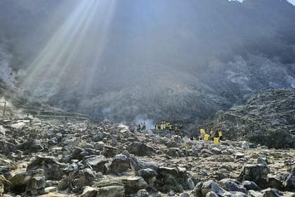 Volcano and Domas Crater of Hot Stony Bubble from Jakarta Lunch
