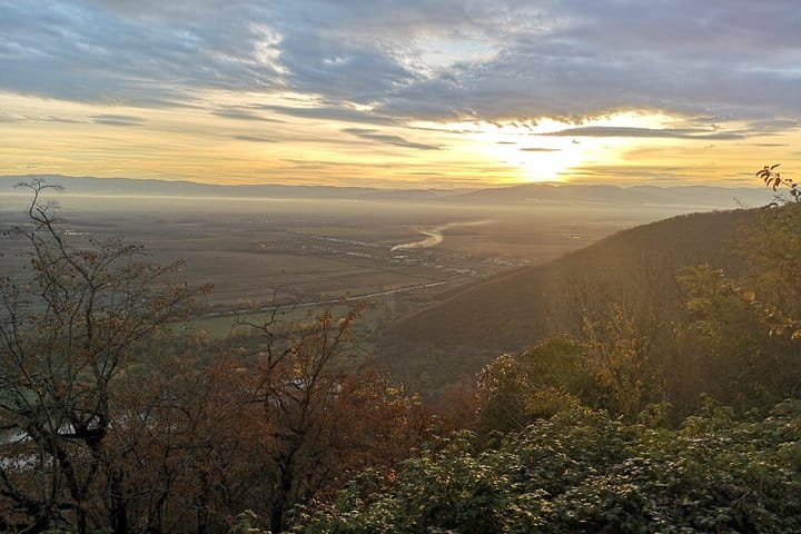View from Kvareli Lake resort to Alazani Valley