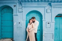Celebrate your journey together with a couple's photography session in Chefchaouen, blending vibrant blues and timeless romance.