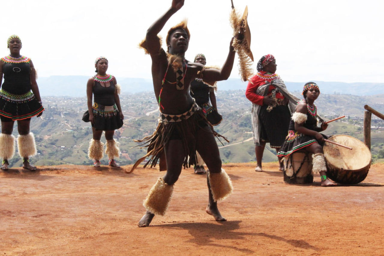<p>This was taken during a ritual dance of the Zulu.</p>