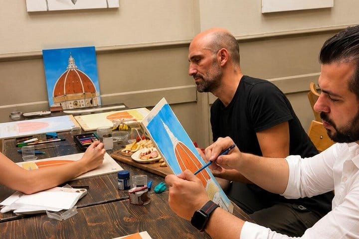 Guided Painting with Unlimited Wine Sant'Ambrogio Florence 4