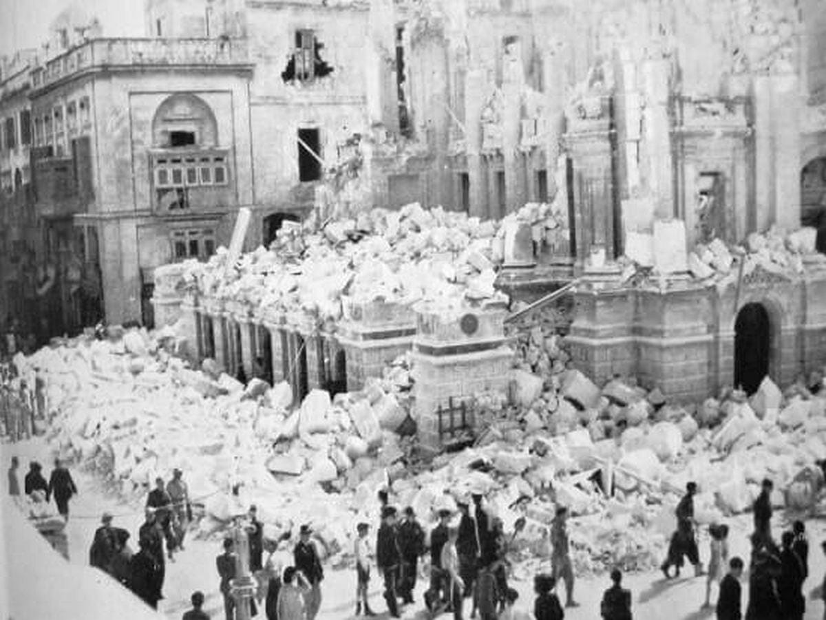 Royal Opera House in Valletta destroyed during ther war