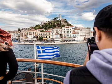 A day cruise from Athens will take you to see the Saronic Gulf and the islands Hydra, Poros, and Egina.