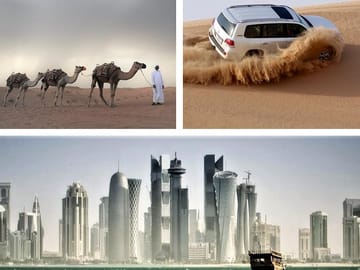City and Desert Safari in Doha – All-Inclusive Tour with No Hidden Costs, Camel Ride, Dune bashing, and More!"