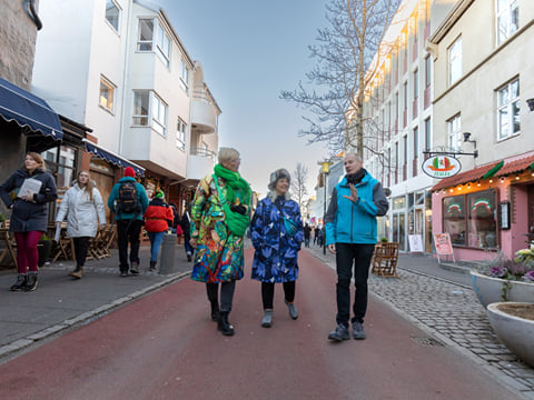 A Guide from Your Friend in Reykjavik walking down Laugavegur, the main shopping street of Iceland.