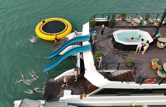 THE HALONG CATAMARAN – Premium Day Cruise on Bay with Water Slide