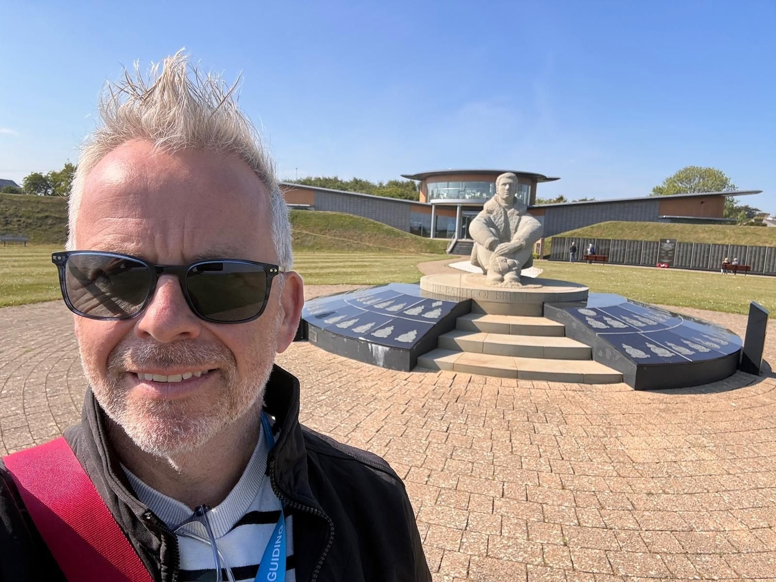 Paul Mercier-Herring, Blue Badge guide, at the Battle of Britain Memorial at Capel-le-Ferne