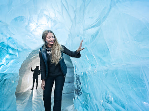 Exploring a real indoors ice cave at Wonders of Iceland exhibition