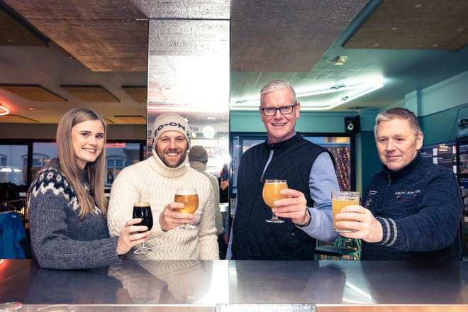 Guests enjoying locally crafted beer