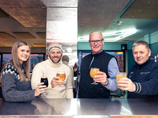 Guests enjoying locally crafted beer