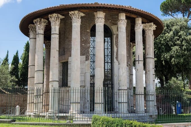 The Temple of Hercules Victor or Hercules Olivarius a Roman temple in Piazza Bocca della Verita