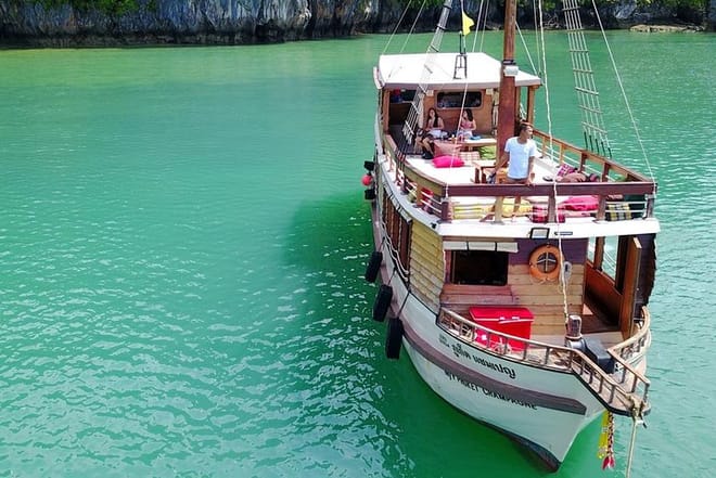 Unique wooden boat with atmosphere