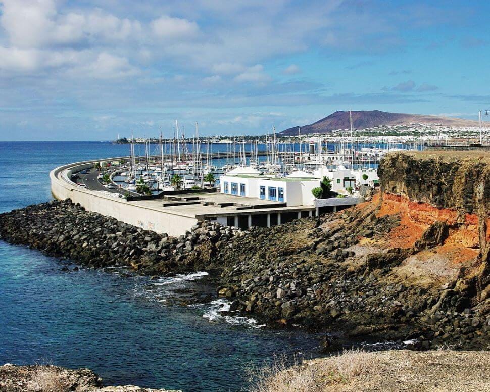 Aerial view of Playa Blanca beach in Lanzarote