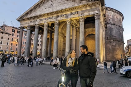 Rome at sunset is magic on two wheels