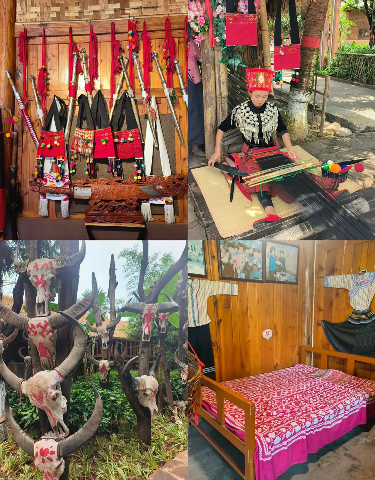 A display of weaving craft of a small number of famous people