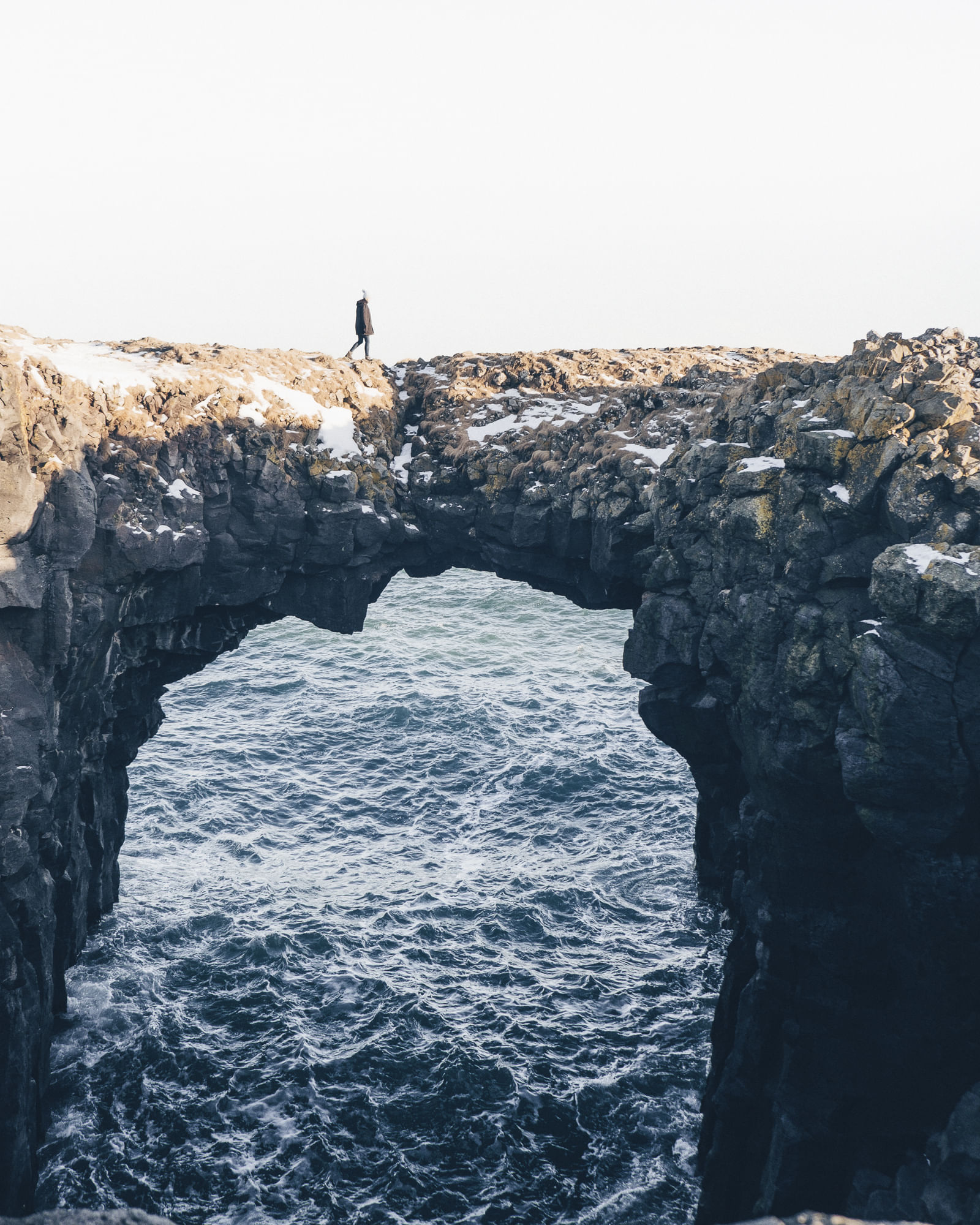 Walking on the edge at Arnarstapi Iceland