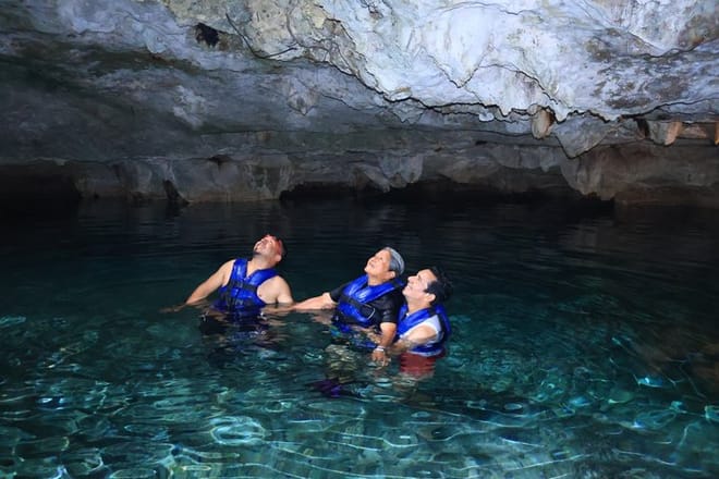 Aventura en cenote Yaxmuul Ceremonia y rapel del chamán maya