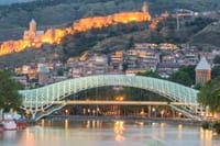 Tbilisi bridge of peace and Narikala view 