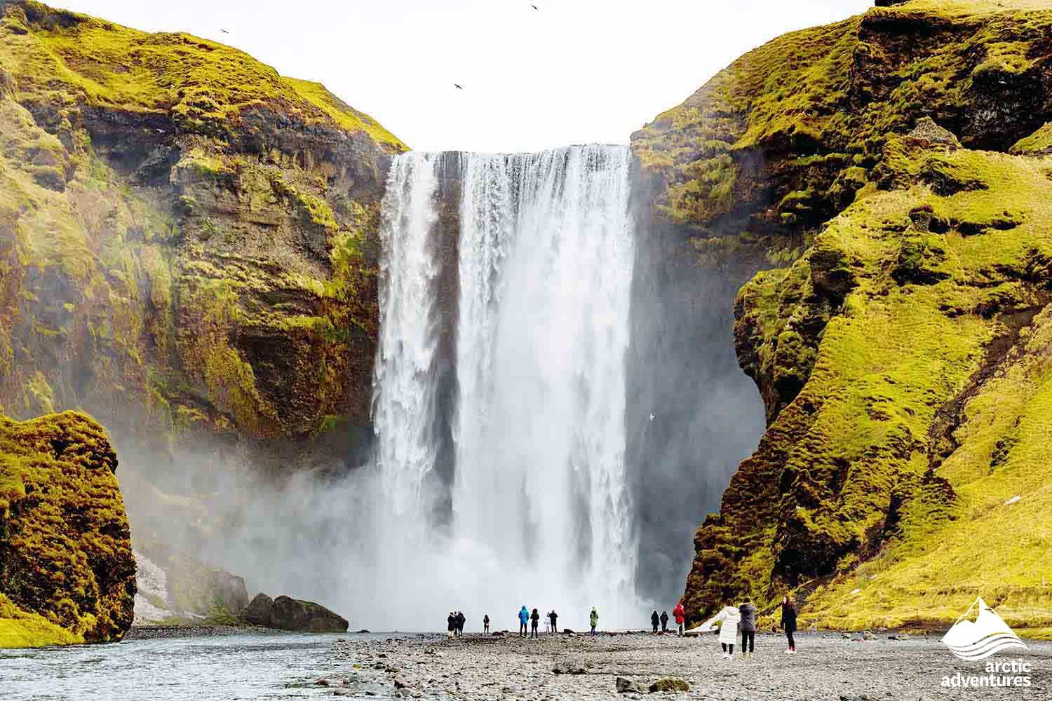 Skogafoss waterfall during 4 day tour Iceland