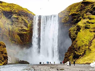Skogafoss waterfall during 4 day tour Iceland