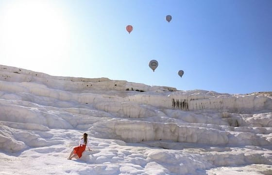 Hot Air Balloon Ride Over Pamukkale's Travertine Terraces