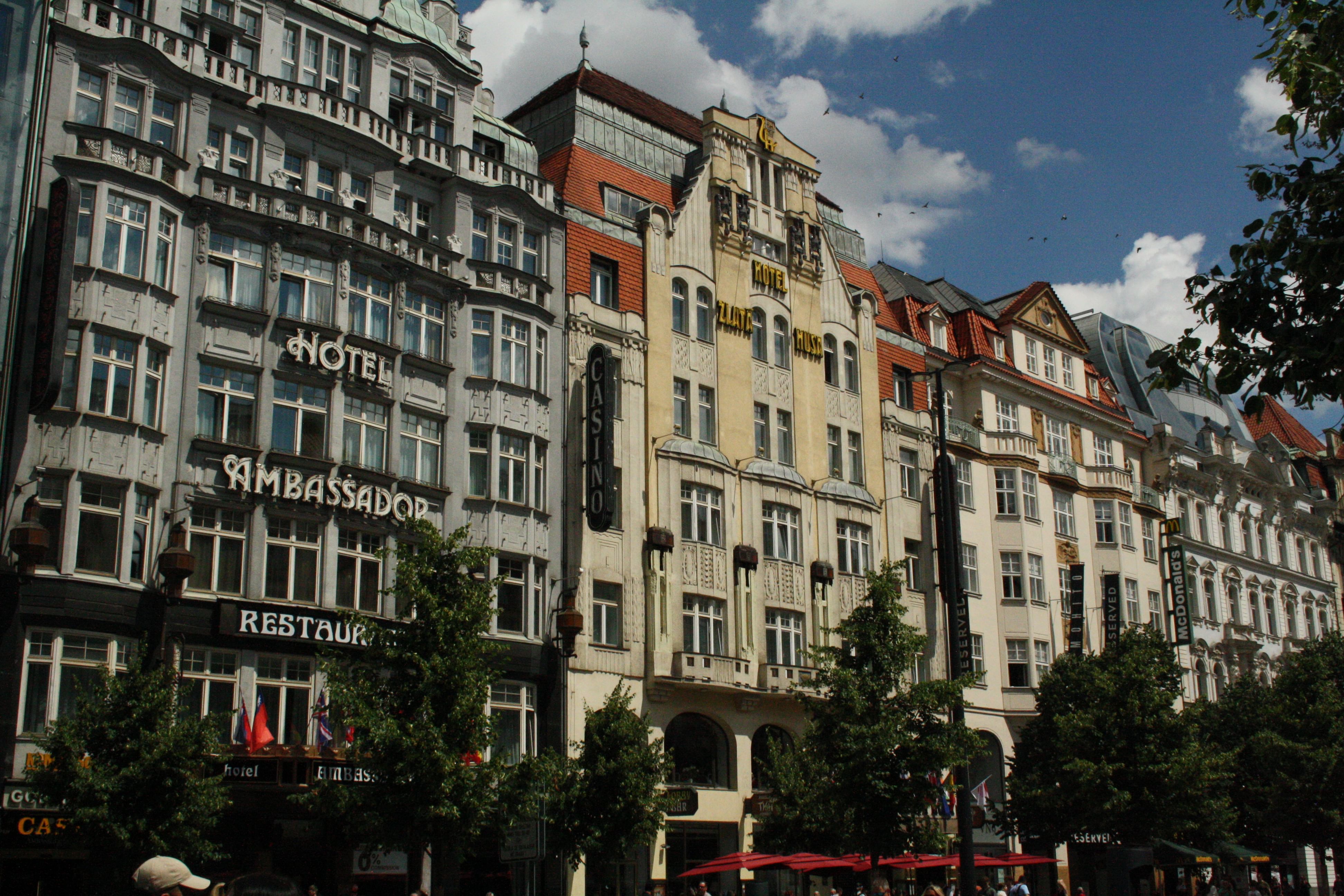 old beautiful houses on Wenceslaus square