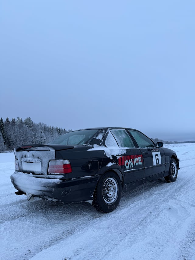 Driving a rally car on an ice track 1h . 5