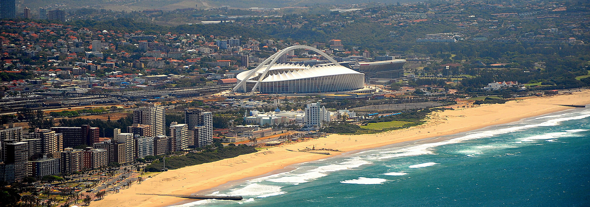 Durban beachfront skyline along the vibrant Golden Mile.