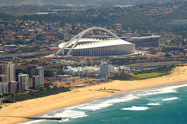 Durban beachfront skyline along the vibrant Golden Mile.