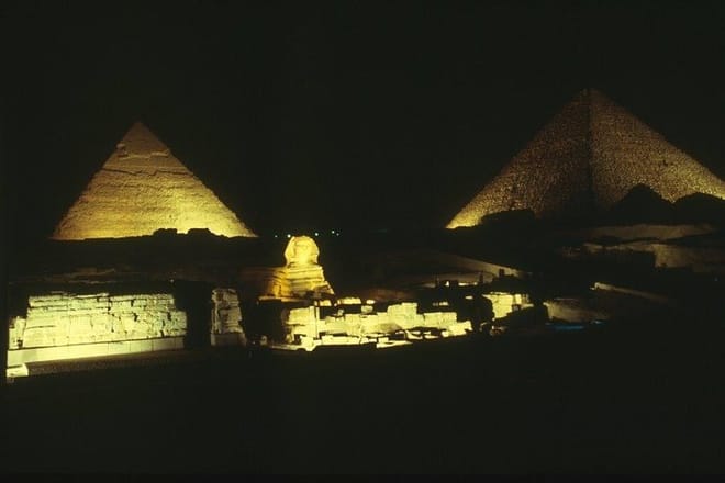 Giza Pyramids at night