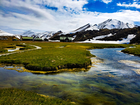 Landmannalaugar The Huts and Bláhnúkur in the background