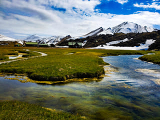 Landmannalaugar The Huts and Bláhnúkur in the background
