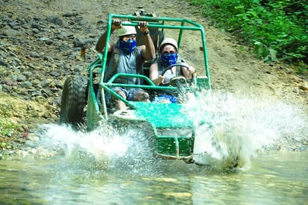 Dune buggy and Party Boat