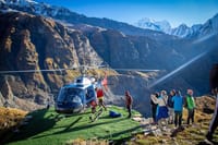 Helicopter Landed, near Annapurna Base Camp