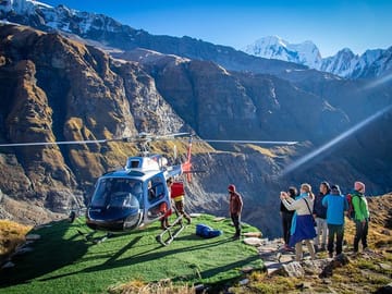 Helicopter Landed, near Annapurna Base Camp